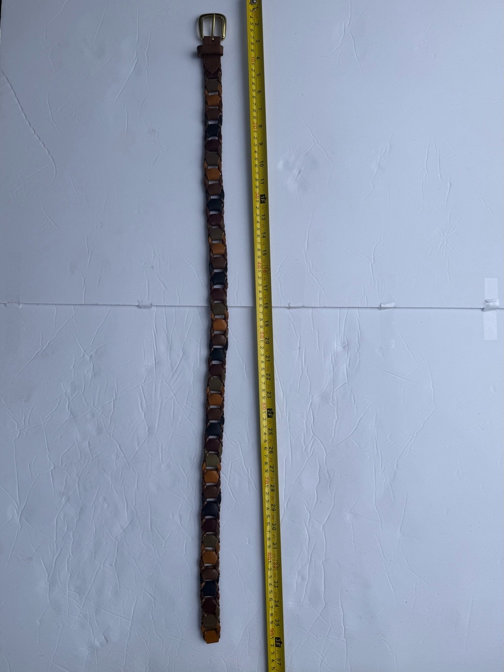 Braided Leather Belt in Brown and Tan